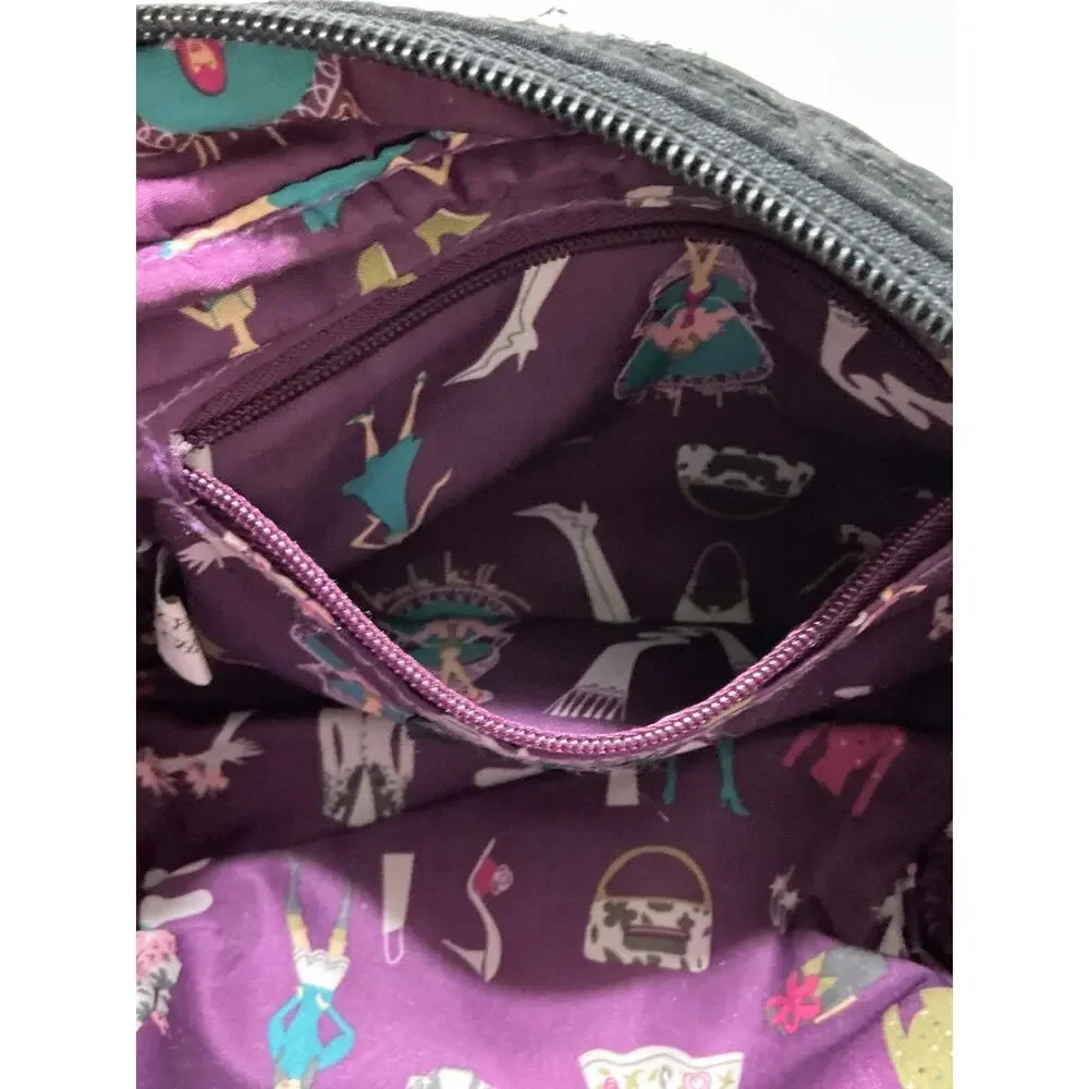 Nicole Miller Quilted Black Cosmetic Makeup Bag